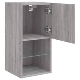 Berkfield Home TV Cabinet with LED Lights Grey Sonoma 30.5x30x60 cm - thumbnail 8