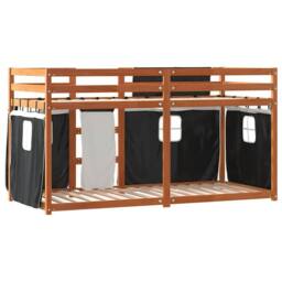Berkfield Home Elegant Bunk Bed without Mattress White&Black 80x200 cm Solid Woo in Brown - thumbnail 7