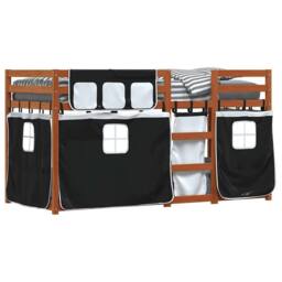 Berkfield Home Elegant Bunk Bed without Mattress White&Black 80x200 cm Solid Woo in Brown - thumbnail 4