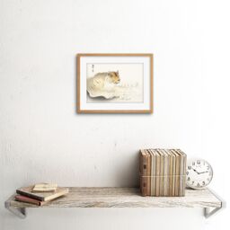 "Artery8 Wall Art Print Tiger Watercolour Ohara Koson Art Framed 9x7 inch in Beige - Size: W7"" x H9""" - thumbnail 2