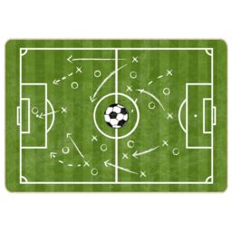 Berkfield Home Kids' Rug Green 160x230 cm Football Field Washable Anti Slip - Size: 100 cm diameter - thumbnail 2