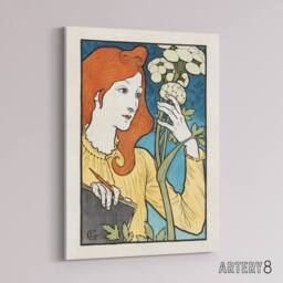 "Artery8 Salon des Cent Woman With Flower Grasset Canvas Wall Art Print - Size: W18"" x H24""" - thumbnail 2