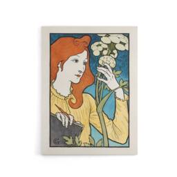"Artery8 Salon des Cent Woman With Flower Grasset Canvas Wall Art Print - Size: W18"" x H24""" - thumbnail 1