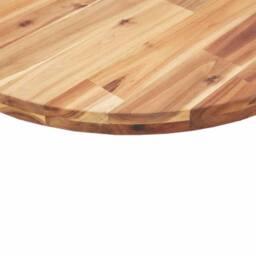 Berkfield Home Table Top Round √ò90x4 cm Solid Wood Acacia in Brown - Size: 90x4 cm - thumbnail 8