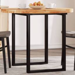Berkfield Home Table Top Round √ò90x4 cm Solid Wood Acacia in Brown - Size: 90x4 cm - thumbnail 2
