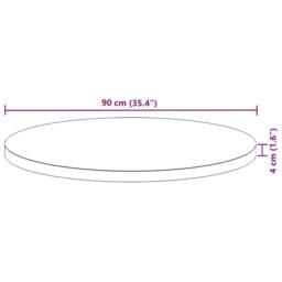 Berkfield Home Table Top Round √ò90x4 cm Solid Wood Acacia in Brown - Size: 90x4 cm - thumbnail 9