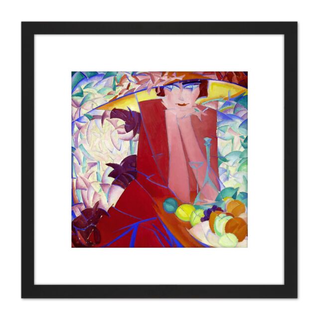 Artery8 Gestel Portrait Else Berg Modernist Painting 8X8 Inch Square Wooden Framed Wall Art Print Picture with Mount in Black - image 1