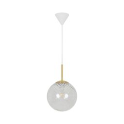Nordlux Vintage Indoor Pendant Light Brass Metal E27 Swirl Glass - Mains Powered, IP20 in Gold - thumbnail 5