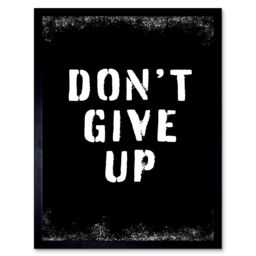 "Artery8 Wall Art Print Work Out Inspiration Don't Give Up Gym Motivation Living Room Aesthetic Art Framed in Black - Size: W12"" x H16""" - thumbnail 1