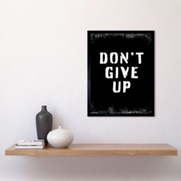 "Artery8 Wall Art Print Work Out Inspiration Don't Give Up Gym Motivation Living Room Aesthetic Art Framed in Black - Size: W12"" x H16""" - thumbnail 2