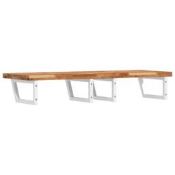 Berkfield Home Elegant Basin Shelf Wall Mounted Steel & Solid Wood Acacia in Brown - thumbnail 6