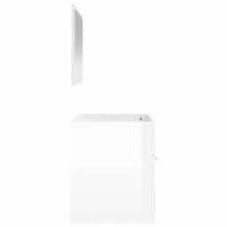 Berkfield Home Bathroom Cabinet with Mirror High Gloss White Engineered Wood - thumbnail 6