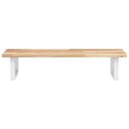 Berkfield Home Basin Shelf Wall Mounted Steel & Solid Wood Acacia in Brown - thumbnail 4
