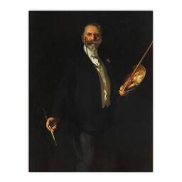 Artery8 John S Sargent Framed Wall Art Artist William Merritt Chase Portrait in Black - Size: A4 - thumbnail 3