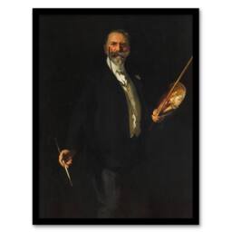 Artery8 John S Sargent Framed Wall Art Artist William Merritt Chase Portrait in Black - Size: A4 - thumbnail 1