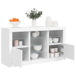 Berkfield Home Sideboard with LED Lights White 123x37x67 cm - Size: 123 x 37 x 67 cm - thumbnail 1