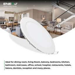 ENER-J 18W Recessed Round LED Mini Panel 220mm diameter (Hole Size 205mm), CE Driver, 90 Lm/Watt, RA 80, 3000K in White - thumbnail 2