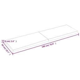 Berkfield Home Table Top Dark Grey 180x50x(2-6) cm Treated Solid Wood Oak in Charcoal - thumbnail 9
