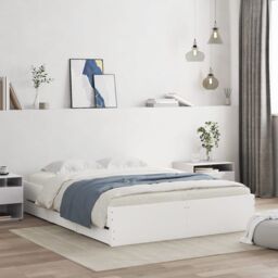 Berkfield Home Bed Frame with Drawers without Mattress White 150x200 cm King Size - thumbnail 1