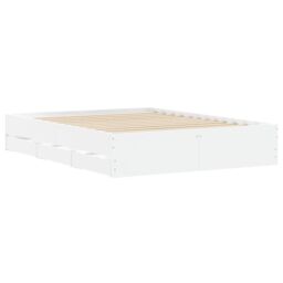 Berkfield Home Bed Frame with Drawers without Mattress White 150x200 cm King Size - thumbnail 4