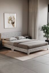 Home Discount Vida Designs Victoria Double Bed Frame Velvet Fabric UKFR Storage in Silver - thumbnail 1