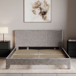 Home Discount Vida Designs Victoria Double Bed Frame Velvet Fabric UKFR Storage in Silver - thumbnail 9