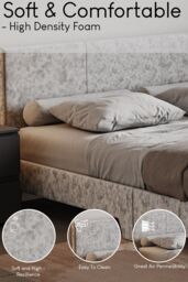 Home Discount Vida Designs Victoria Double Bed Frame Velvet Fabric UKFR Storage in Silver - thumbnail 6