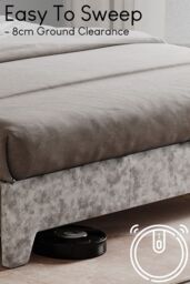 Home Discount Vida Designs Victoria Double Bed Frame Velvet Fabric UKFR Storage in Silver - thumbnail 5