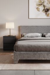 Home Discount Vida Designs Victoria Double Bed Frame Velvet Fabric UKFR Storage in Silver - thumbnail 8