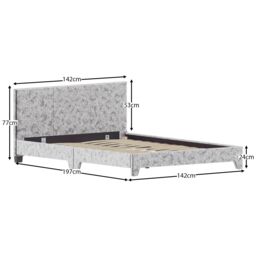 Home Discount Vida Designs Victoria Double Bed Frame Velvet Fabric UKFR Storage in Silver - thumbnail 3