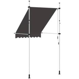 Berkfield Home Manual Retractable Awning 150 cm Anthracite in Dark Grey - thumbnail 4