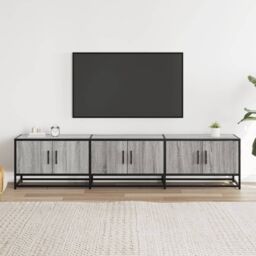 Berkfield Home TV Cabinet Grey Sonoma 180x35x41 cm Engineered Wood - Size: 180 x 35 x 41 cm - thumbnail 3