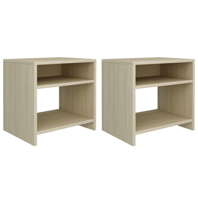 Berkfield Home Bedside Cabinets 2 pcs Sonoma Oak 40x30x40 cm Engineered Wood in Brown - Size: 40 x 30 x 40 cm - image 1