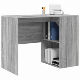 Berkfield Home Modern Writing Desk Grey Sonoma Wood Standard Storage