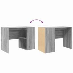 Berkfield Home Modern Writing Desk Grey Sonoma Wood Standard Storage - thumbnail 9