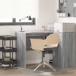 Berkfield Home Modern Writing Desk Grey Sonoma Wood Standard Storage - thumbnail 2