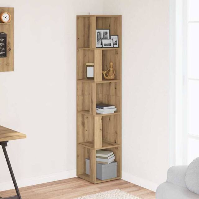 Berkfield Home Classic Corner Cabinet Artisan Oak 33x33x165 cm Engineered Wood in Brown - Size: 33 x 33 x 165 cm - image 1
