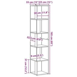 Berkfield Home Classic Corner Cabinet Artisan Oak 33x33x165 cm Engineered Wood in Brown - Size: 33 x 33 x 165 cm - thumbnail 9