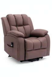 More4Homes Brookline Electric Technology Fabric Single Motor Rise Recliner Chair in Light Brown - thumbnail 2