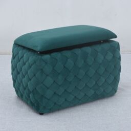 Artemis Home Plumeo Velvet Storage Ottoman in Dark Green - thumbnail 2