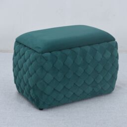 Artemis Home Plumeo Velvet Storage Ottoman in Dark Green - thumbnail 3