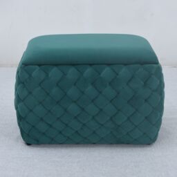 Artemis Home Plumeo Velvet Storage Ottoman in Dark Green - thumbnail 4