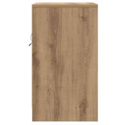 Berkfield Home Bedside Cabinet with LED Lights Artisan Oak Engineered Wood in Brown - thumbnail 7