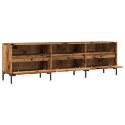 Berkfield Home TV Cabinet Old Wood 150x30x44.5 cm Engineered Wood in Brown - thumbnail 5