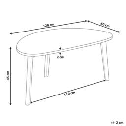 Wyld and Coco White Laminated Wood Coffee Table Pine Wood Legs Irregular Oversized - thumbnail 4