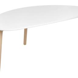 Wyld and Coco White Laminated Wood Coffee Table Pine Wood Legs Irregular Oversized - thumbnail 2