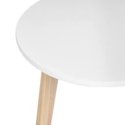 Wyld and Coco White Laminated Wood Coffee Table Pine Wood Legs Irregular Oversized - thumbnail 5