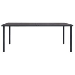 Berkfield Home Outdoor Dining Table Anthracite 190x90x74 cm Steel in Black - Size: 190 x 90 x 74 cm - thumbnail 2