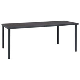 Berkfield Home Outdoor Dining Table Anthracite 190x90x74 cm Steel in Black - Size: 190 x 90 x 74 cm