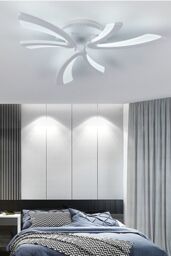 Living and Home Modern Art Flower Flush Mount Ceiling Light in White - thumbnail 2